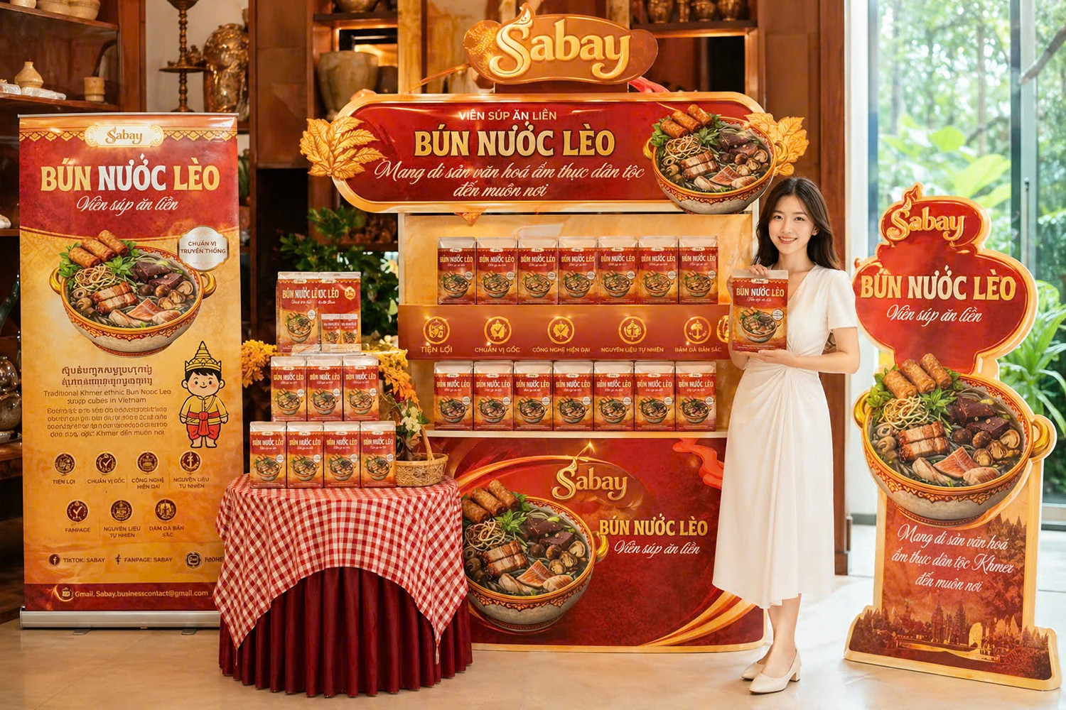 Sinh viên Trà Vinh biến bún nước lèo Khmer thành viên súp sấy ăn liền