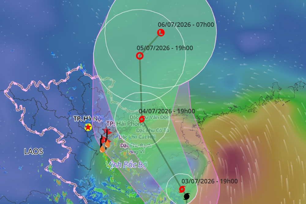 Bão số 1 Maysak cách Bạch Long Vĩ 280km, đổ bộ vùng biển Quảng Ninh tối 4/7