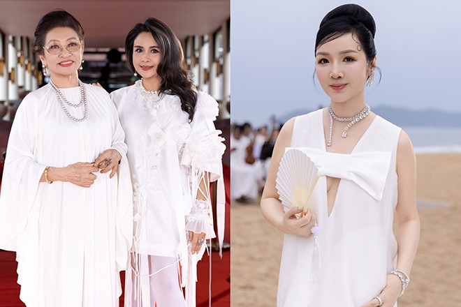 NSND Thanh Lam trẻ trung bên mẹ 83 tuổi, hoa hậu Giáng My quyến rũ