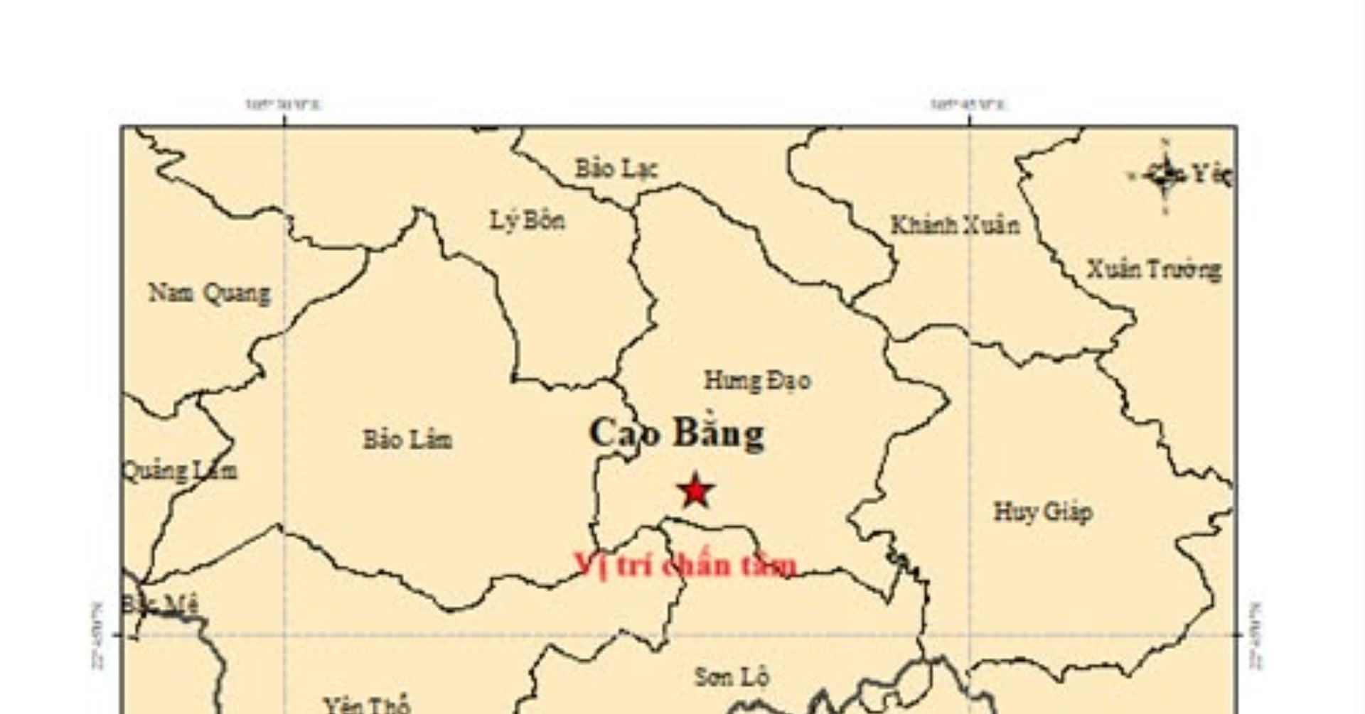 Cao Bằng lại xảy ra động đất, xuất hiện tiếng nổ lớn kèm rung lắc