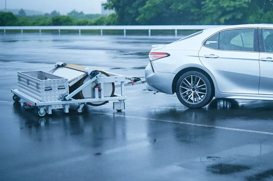 Toyota chế thiết bị làm khô đường bằng bọt biển, đơn giản và hiệu quả không ngờ