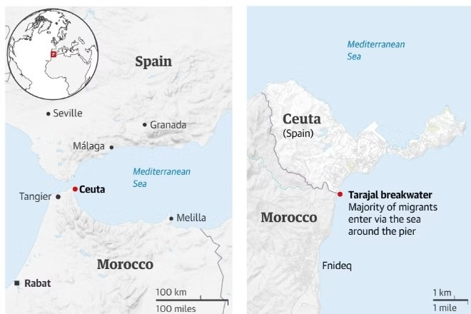 Vì sao Ceuta trở thành 'điểm nóng' giữa khủng hoảng nhập cư ở Tây Ban Nha?