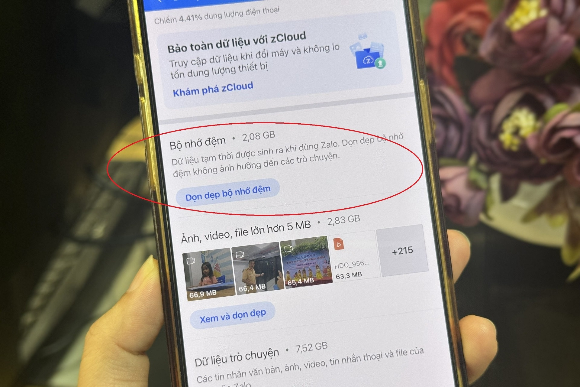 Một thao tác trên Zalo lấy lại nhiều GB dung lượng iPhone, Android