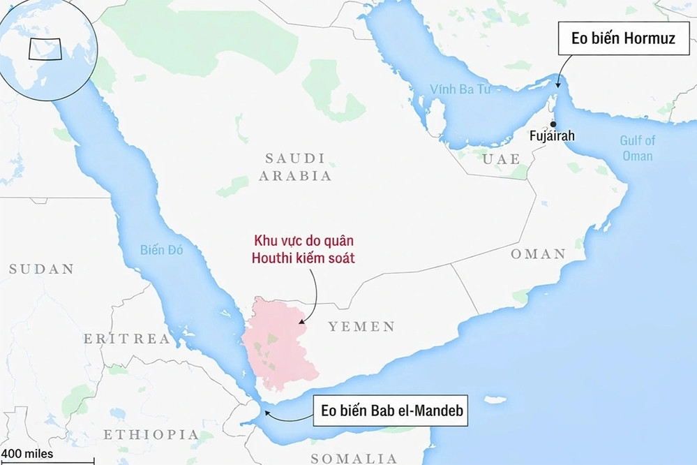 Nhật Bản đề nghị Iran giúp giảm căng thẳng tại eo biển Bab el-Mandeb