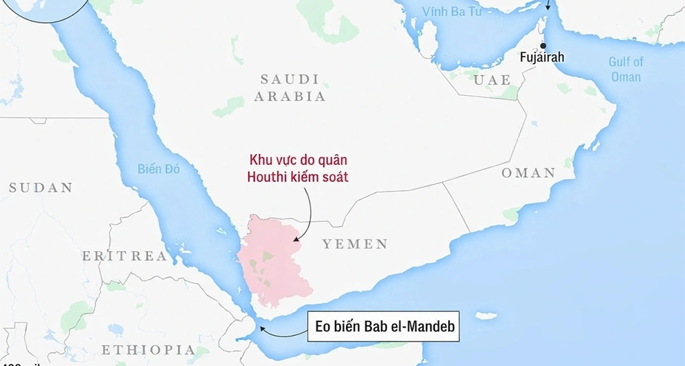 Nhật Bản đề nghị Iran giúp giảm căng thẳng tại eo biển Bab el-Mandeb
