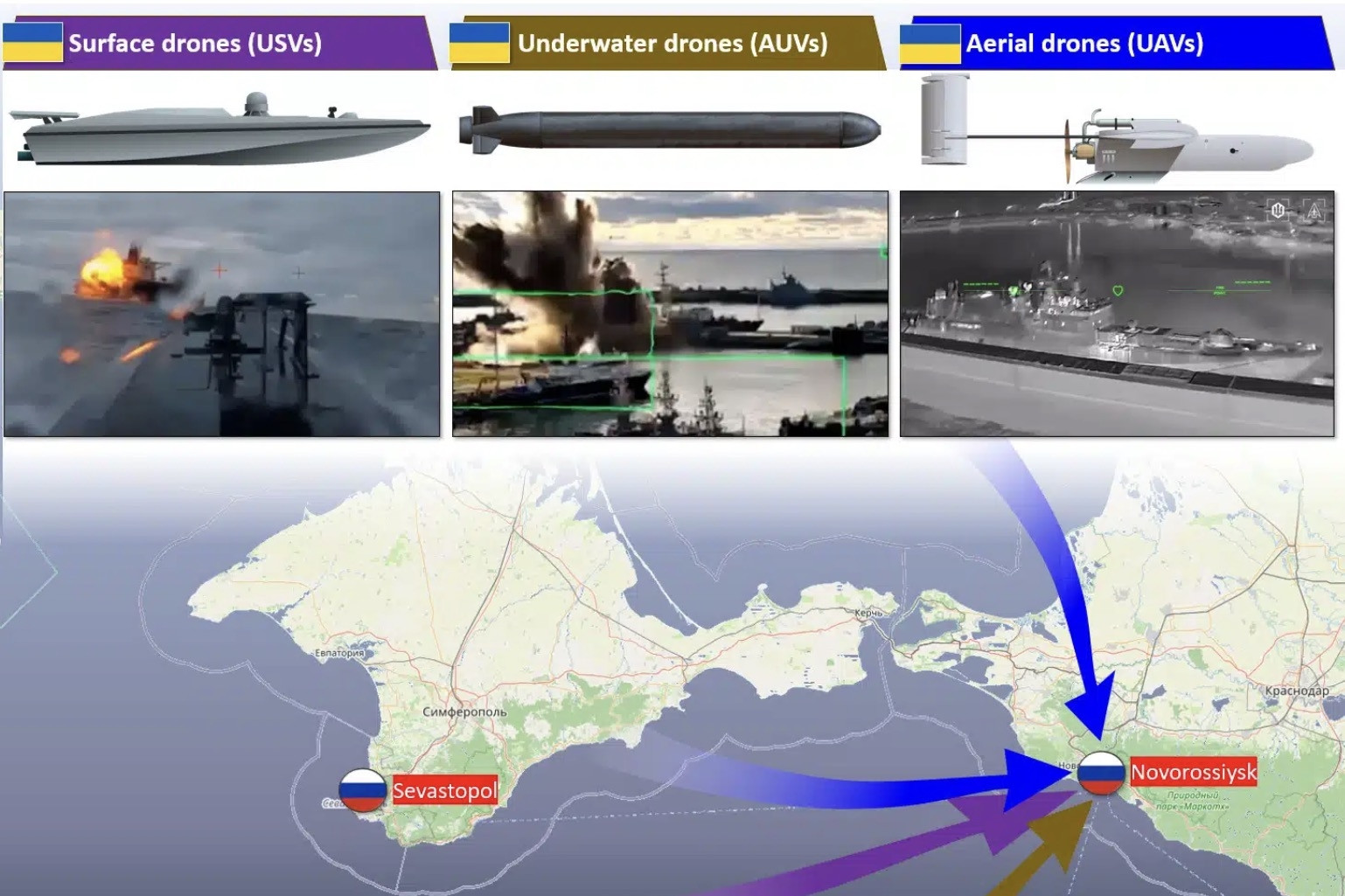 Ukraine mở chiến dịch 'có một không hai' vào căn cứ Nga làm 4 tàu chiến hư hại