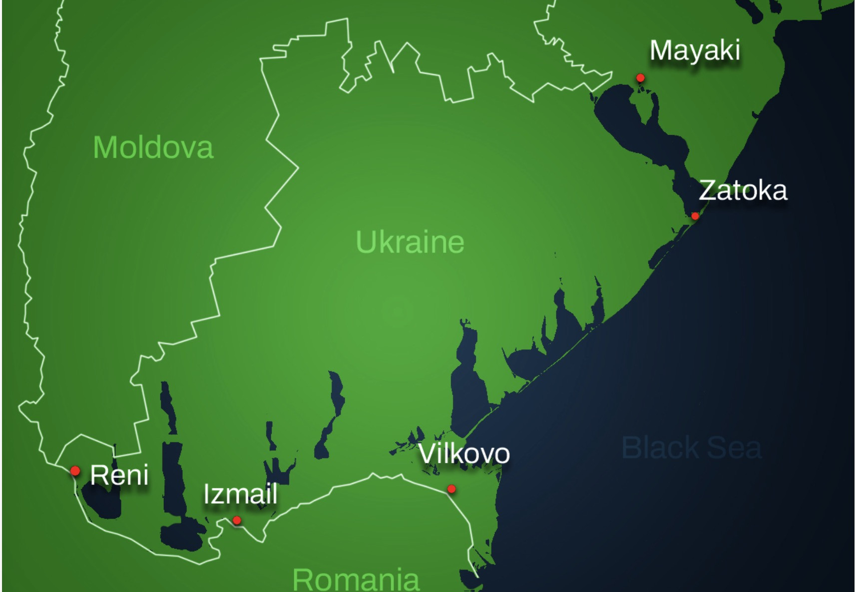 Các cảng của Ukraine trên sông Danube. Ảnh: RT