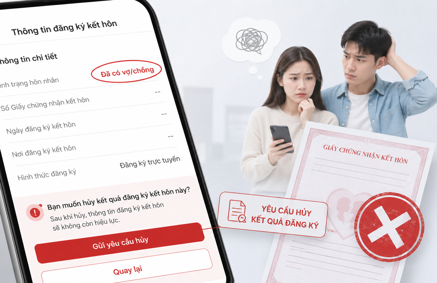 Cô gái 26 tuổi đăng ký kết hôn trực tuyến 'cho vui' rồi xin hủy kết quả