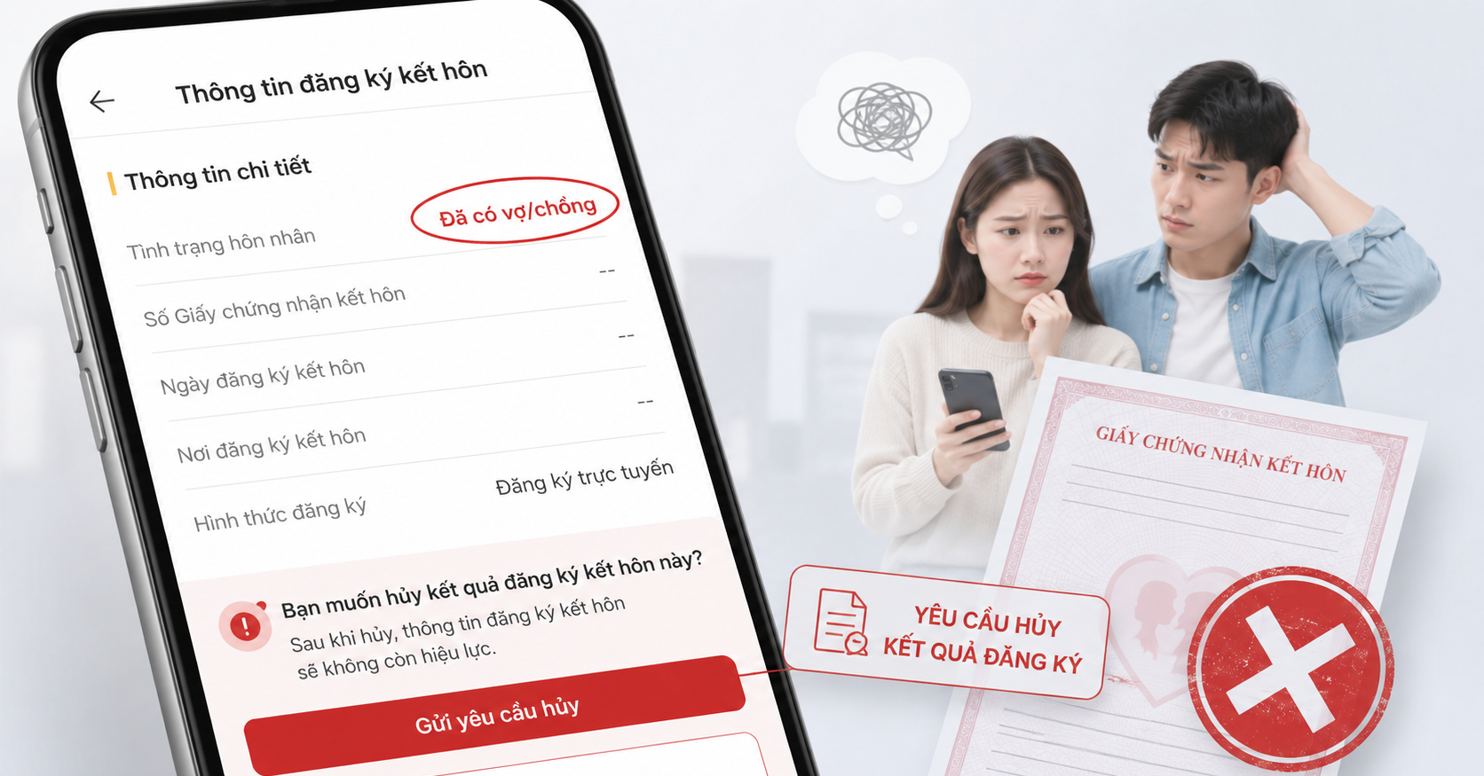 Cô gái 26 tuổi đăng ký kết hôn trực tuyến &amp;apos;cho vui&amp;apos; rồi xin hủy kết quả