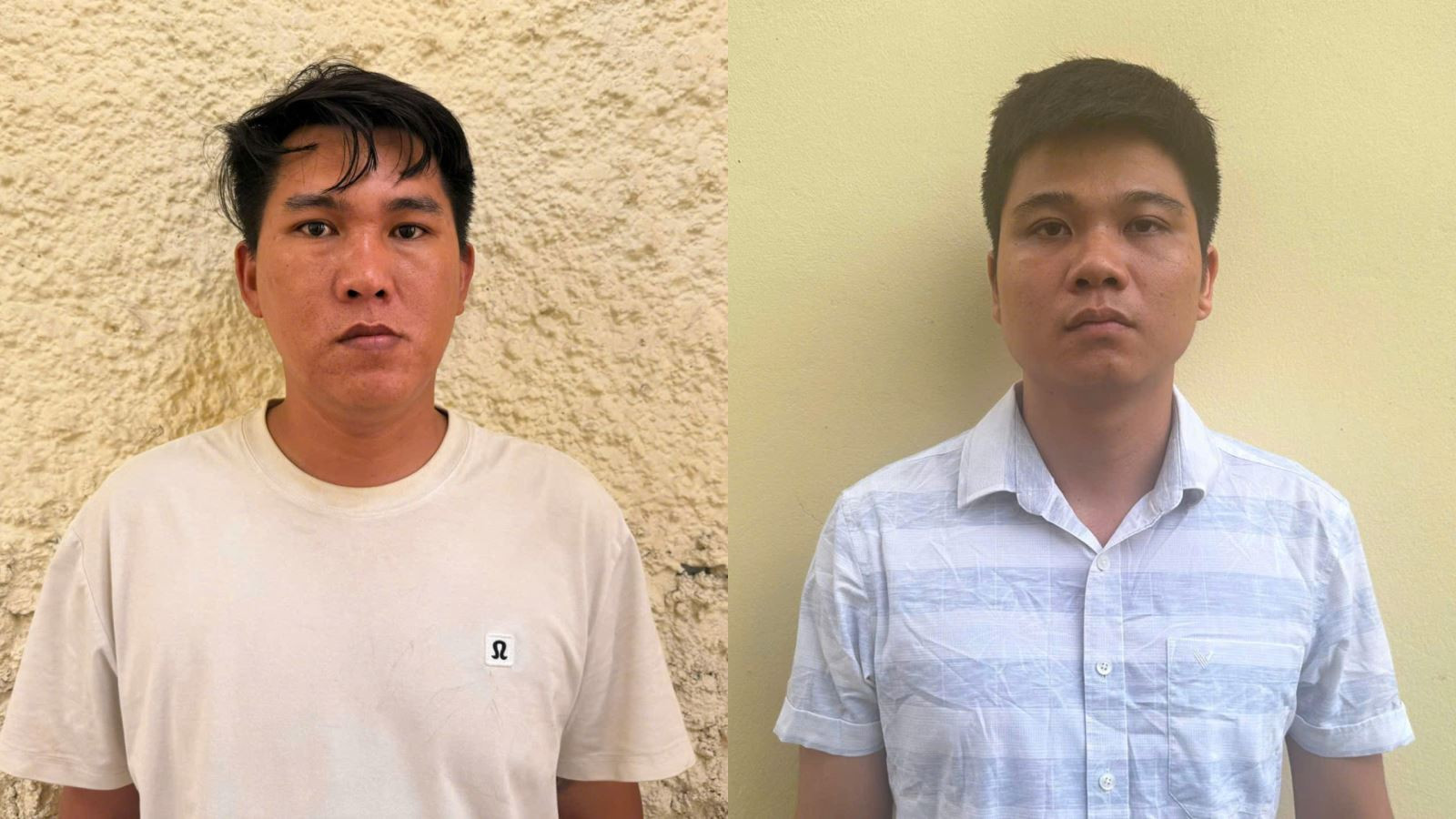 Bị can Trần Thanh Vũ và Đinh Đức Thắng (từ trái qua phải).jpg
