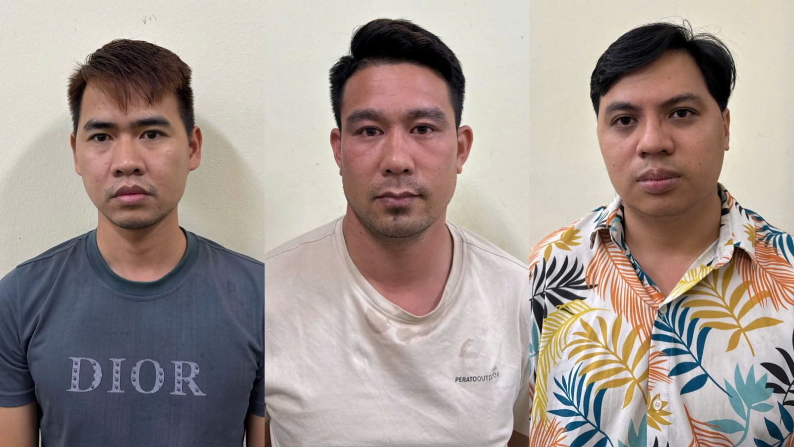 Các bị can Nguyễn Văn Hưng, Nguyễn Văn Phúc và Phan Quang Huỳnh (từ trái qua phải).jpg