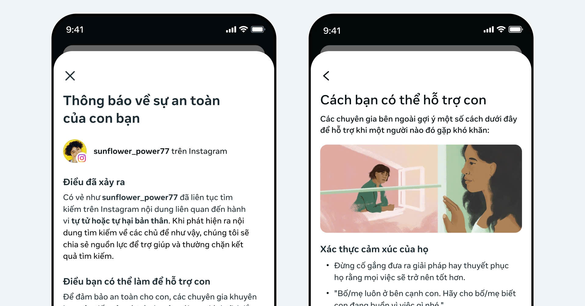 Instagram cảnh báo phụ huynh Việt Nam khi con tìm kiếm nội dung tự tử