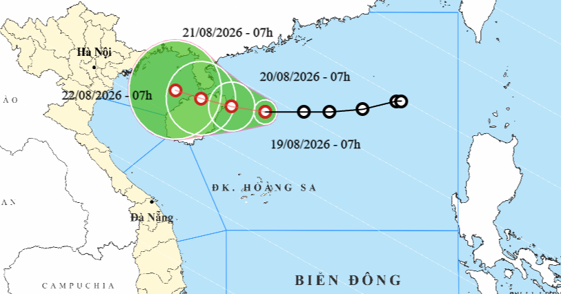 Áp thấp nhiệt đới mạnh thêm, di chuyển chậm trên Bắc Biển Đông