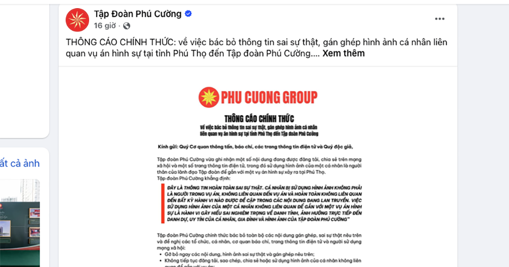 Người thân lãnh đạo bị gán ghép vào vụ án hiếp dâm ở Phú Thọ, một tập đoàn lên tiếng