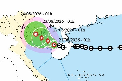 Áp thấp nhiệt đới vào Vịnh Bắc Bộ, di chuyển rất chậm, sắp mạnh thành bão số 4