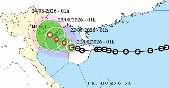 Áp thấp nhiệt đới vào Vịnh Bắc Bộ, di chuyển chậm, sắp mạnh thành bão số 4