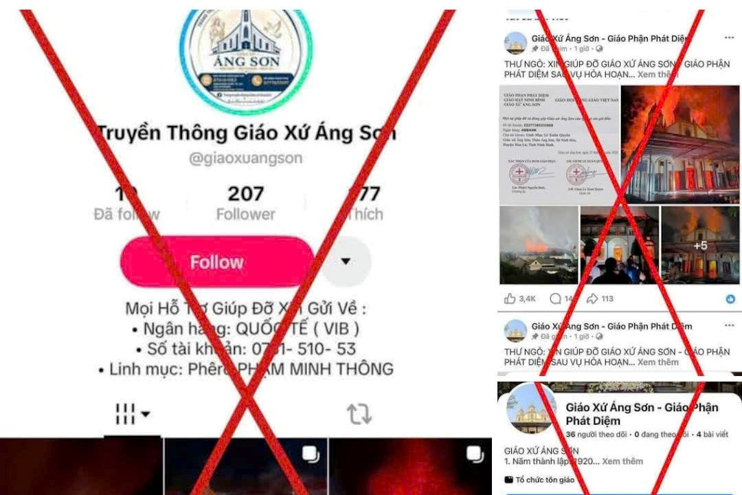 Giáo xứ Áng Sơn cảnh báo các trang giả mạo kêu gọi ủng hộ
