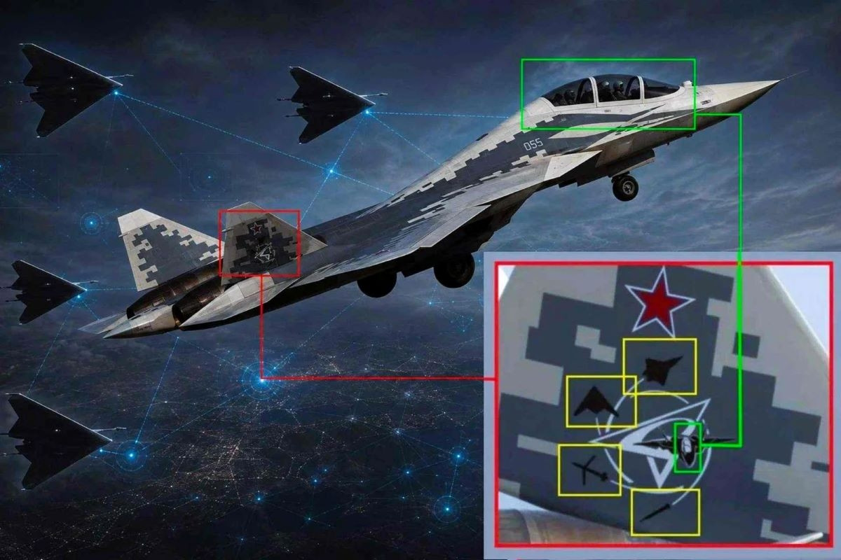 Nga tung Su-57D ‘chỉ huy trên không’ với AI tác chiến điều khiển bầy drone sát thủ