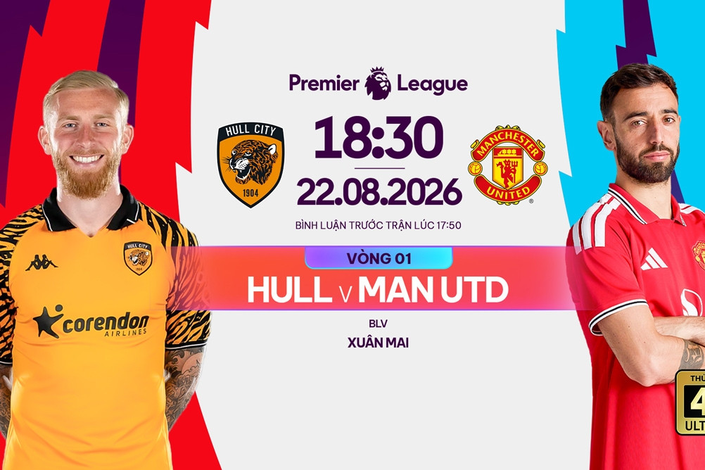 Link xem trực tiếp bóng đá Hull vs MU, 18h30 ngày 22/8