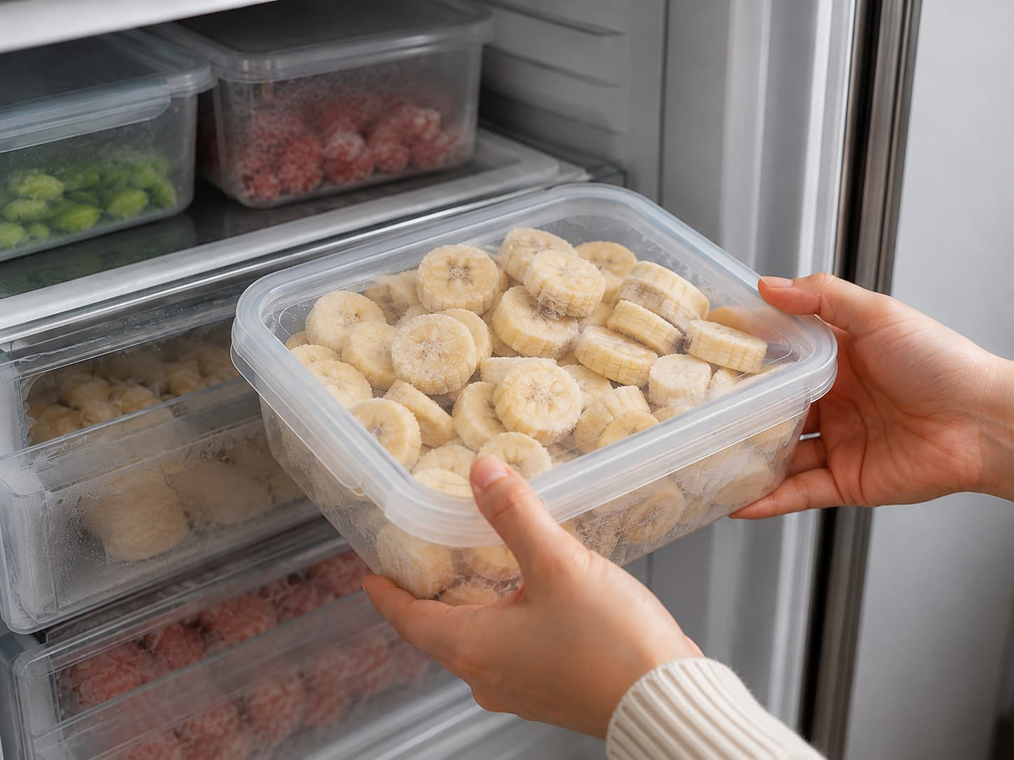 Các lát chuối chín đã được cấp đông.jpg