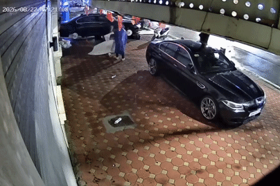 Clip: Mang xe cải tiến đi trộm mâm lốp ô tô BMW ở Hà Nội