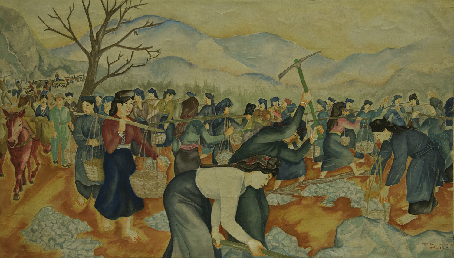 Đào Đức Việt Bắc (đắp đường) Lụa 1954..jpg