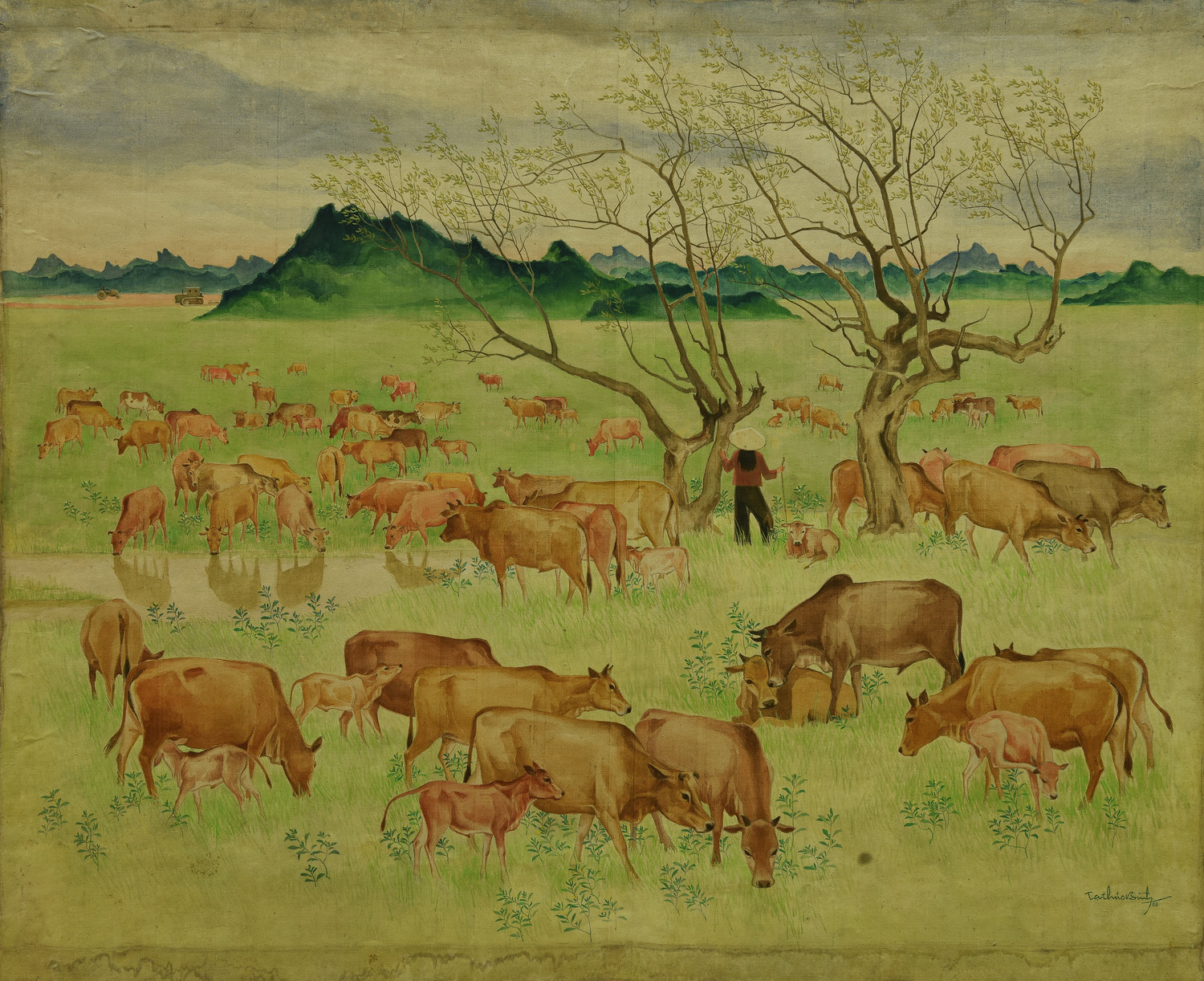 Tạ Thúc Bình. Trên đồng cỏ nông trường Đồng Giao. 1958..jpg