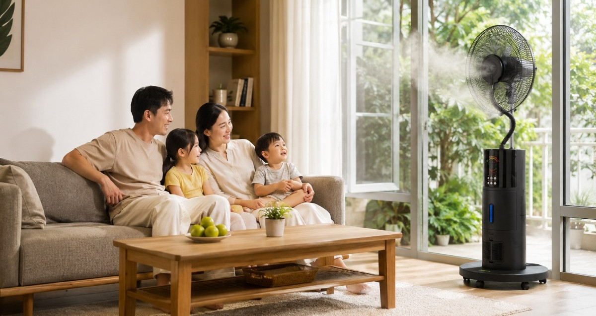 Dùng quạt phun sương sai cách có thể gây hại sức khỏe: Những điều cần biết