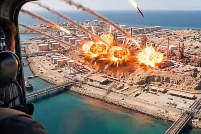 Ông Trump đăng video dọa tấn công đảo Kharg của Iran, thêm tàu bốc cháy ở Hormuz