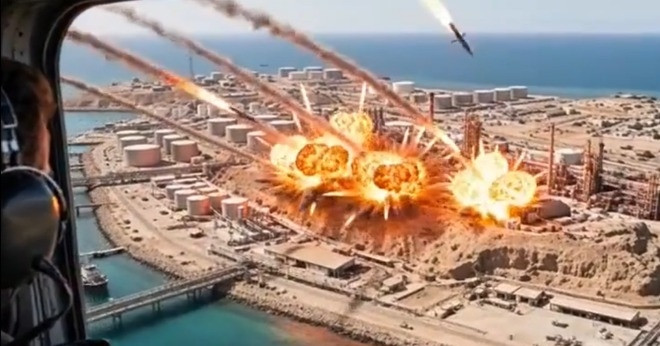 Ông Trump đăng video dọa tấn công đảo Kharg của Iran, thêm tàu bốc cháy ở Hormuz