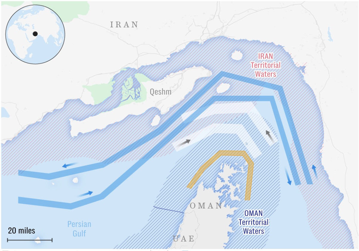 Eo biển Hormuz. Ảnh: Institute for the Study of War