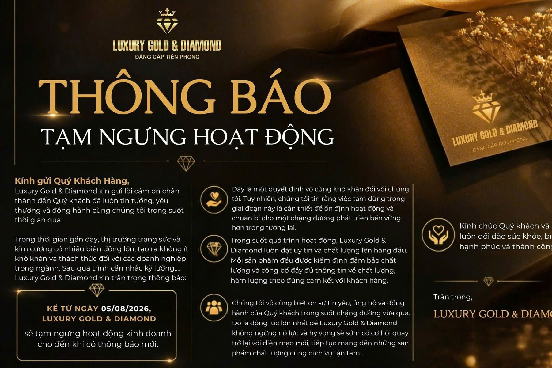 Nhà tài trợ vương miện cho các cuộc thi hoa hậu thông báo ngưng hoạt động