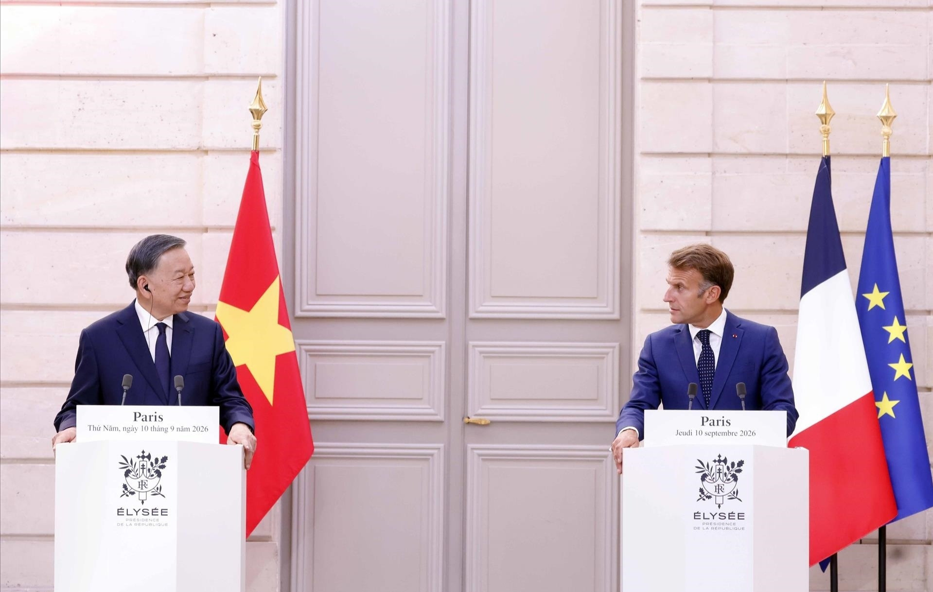 Tổng Bí thư, Chủ tịch nước Tô Lâm và Tổng thống Pháp Emmanuel Macron