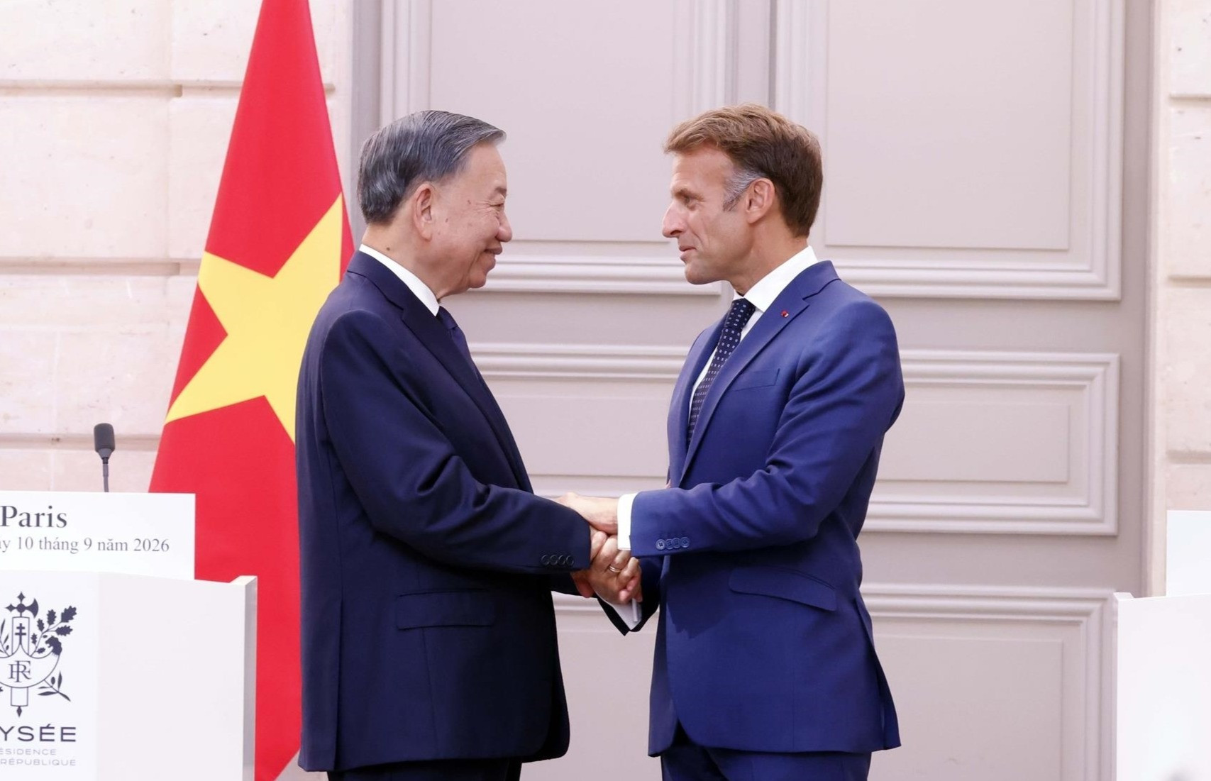 Tổng Bí thư, Chủ tịch nước Tô Lâm và Tổng thống Pháp Emmanuel Macron