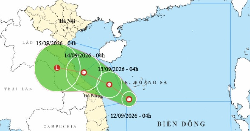Áp thấp nhiệt đới mới trên Biển Đông hướng về Nghệ An đến TP Huế