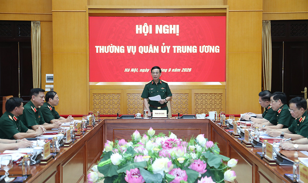 Đại tướng Phan Văn Giang chủ trì hội nghị.