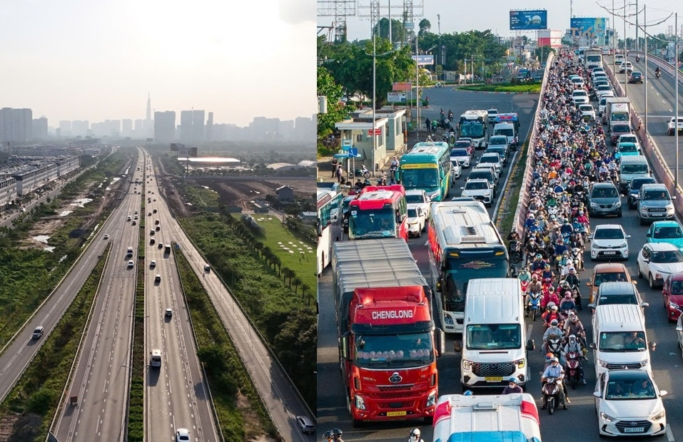Hình ảnh đối lập ở hai cửa ngõ TPHCM ngày người dân trở lại làm việc