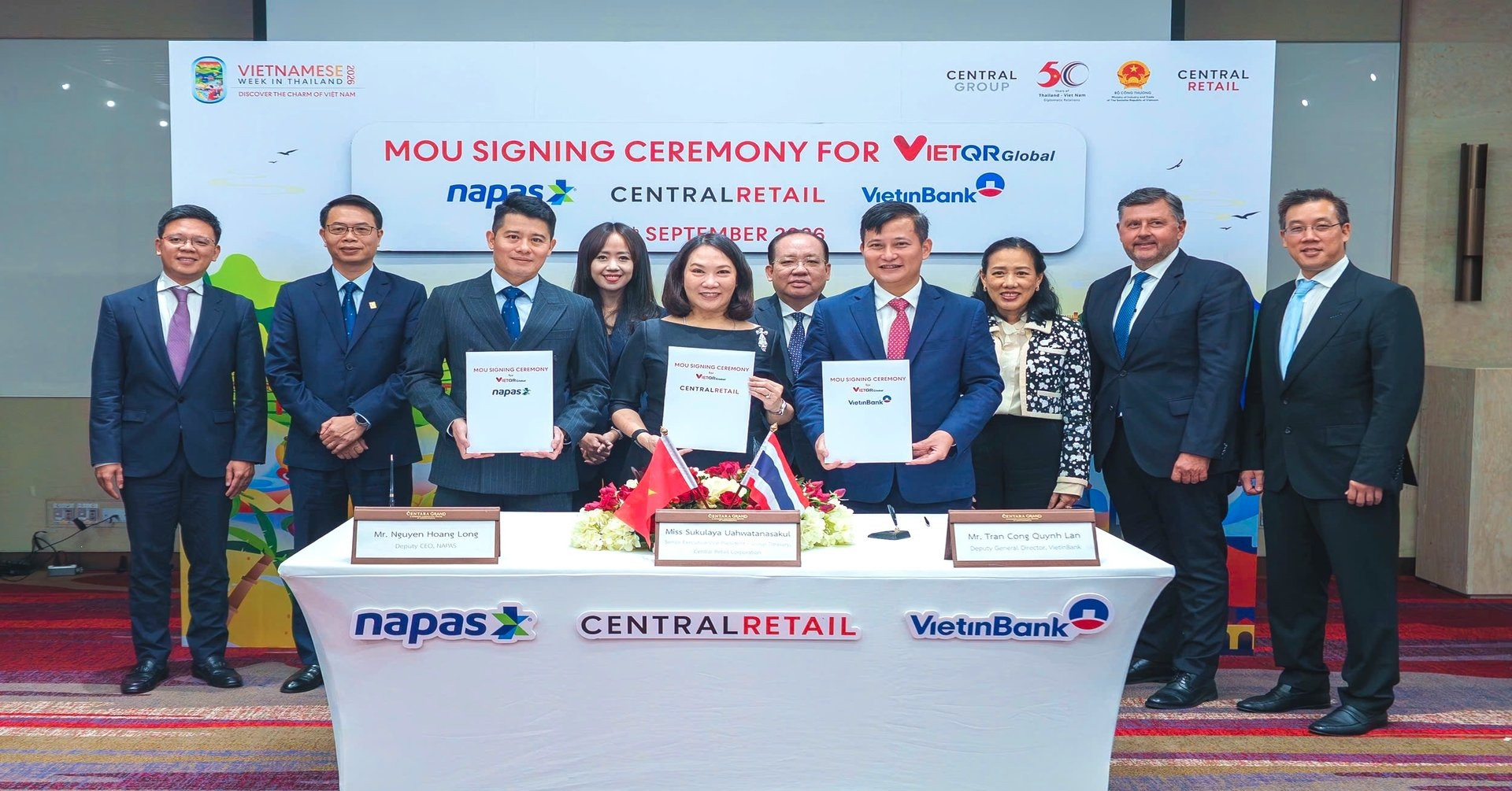 VietinBank hợp tác với Central Retail Thái Lan thúc đẩy thanh toán QRTop of Form