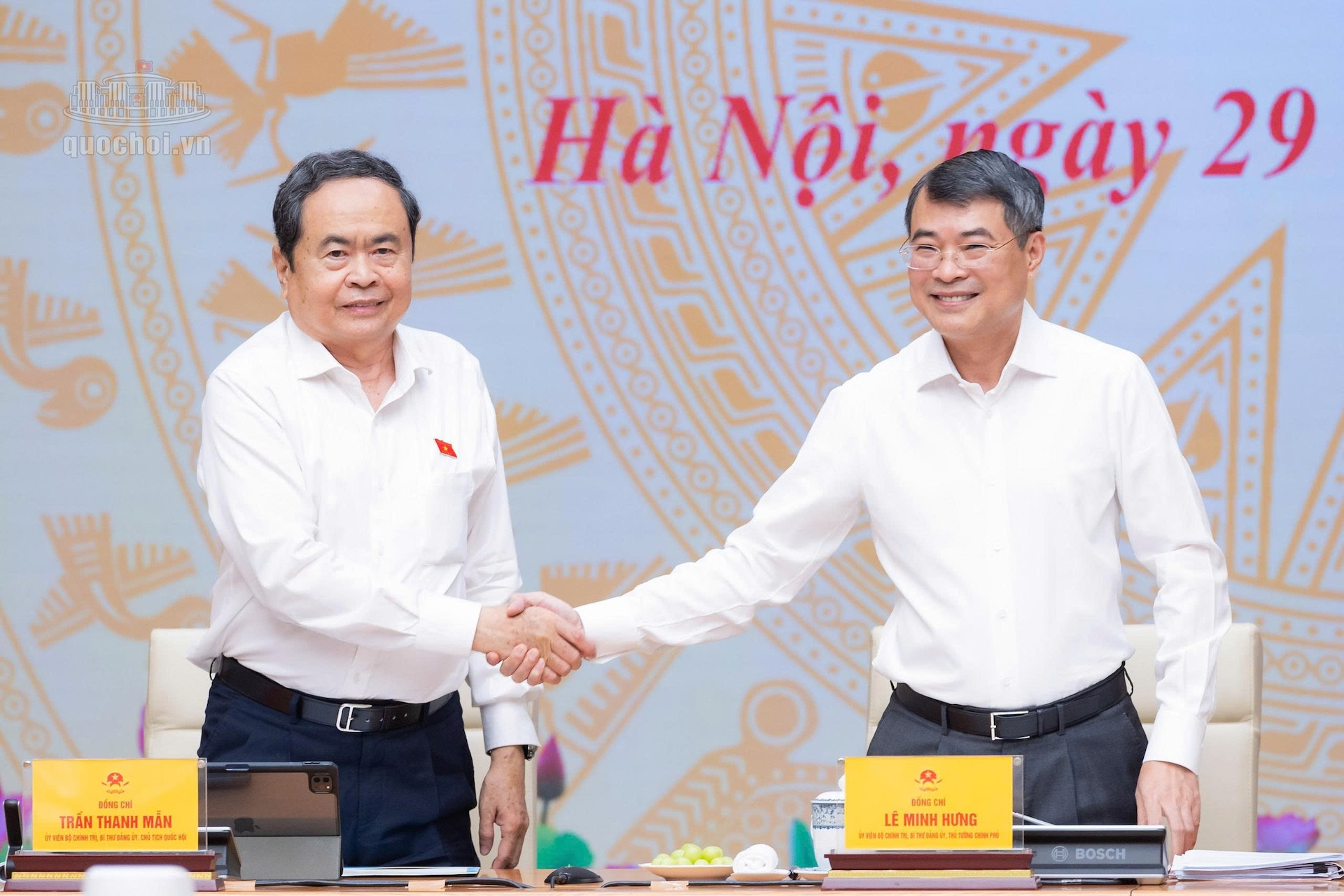 Thủ tướng Lê Minh Hưng và Chủ tịch Quốc hội Trần Thanh Mẫn