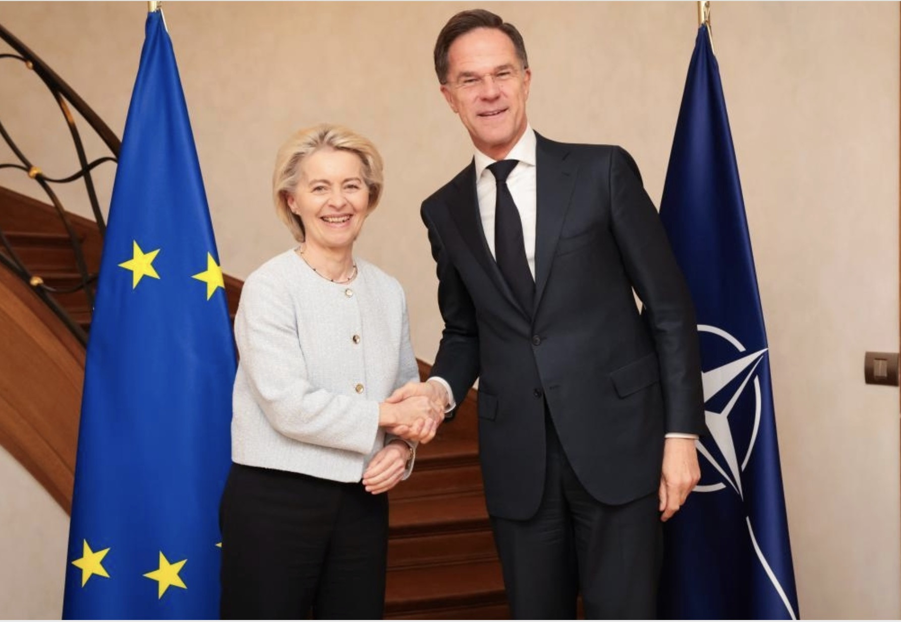 Chủ tịch EC Ursula von der Leyen và Tổng thư ký NATO Mark Rutte. Ảnh: Europa.eu