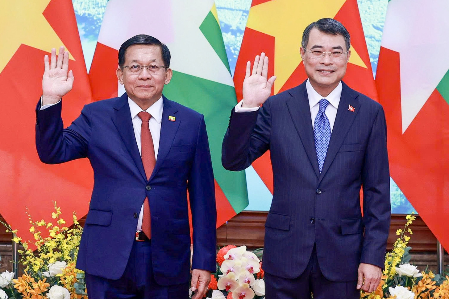 Thủ tướng và Chủ tịch Quốc hội tiếp Tổng thống Myanmar