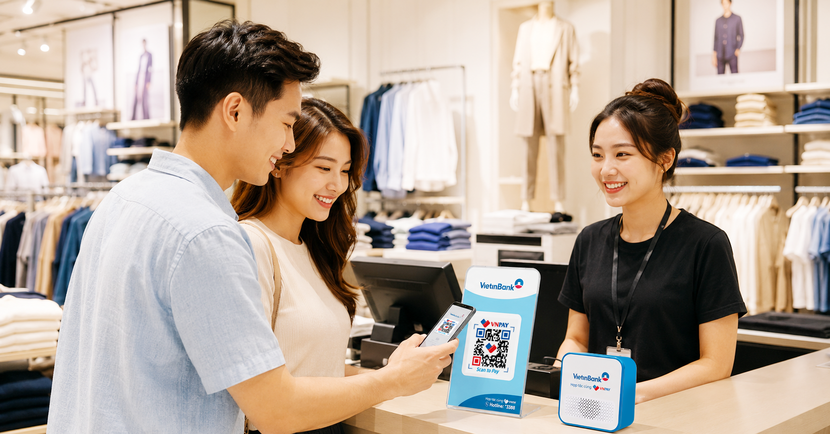 Đăng ký VNPAY-QR, hộ kinh doanh nhận loa thông báo từ VietinBank và VNPAY