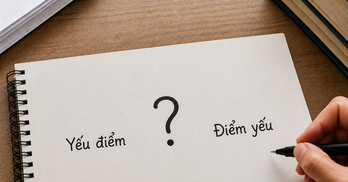 &amp;apos;Yếu điểm&amp;apos; và &amp;apos;điểm yếu&amp;apos; có giống nhau không? Cách sử dụng đúng ngữ cảnh