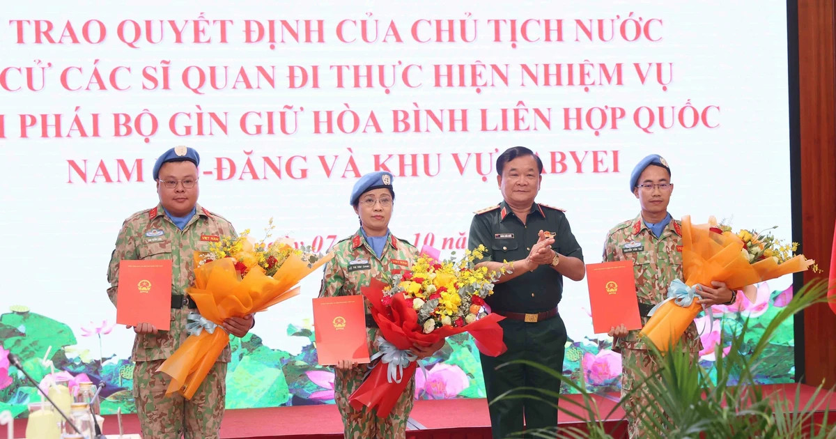 Three more Vietnamese peacekeepers deployed to South Sudan, Abyei