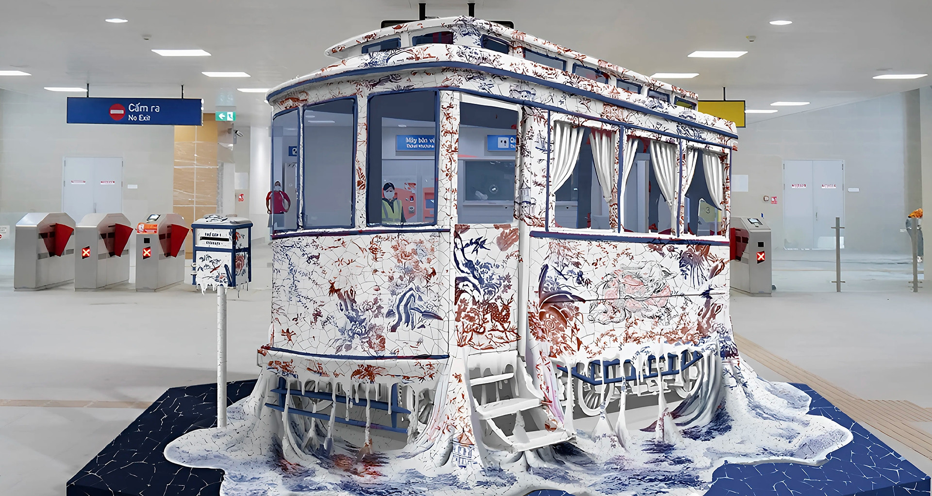 Public artwork at Hanoi metro station celebrates Vietnam-France friendship