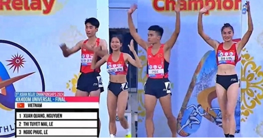 Vietnamese track-and-field athletes win bronze at Asian Relay Championship