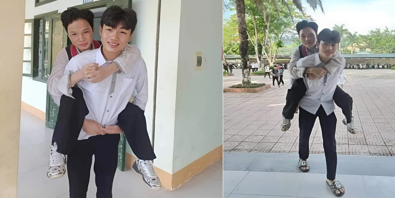 Inspiring bond: Nghe An student’s 10-year journey carrying his friend to school