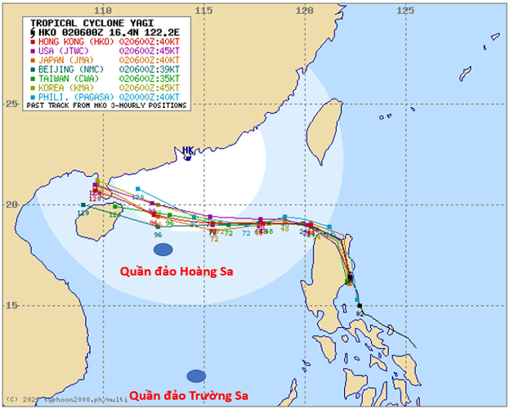 Typhoon Yagi heads toward East Sea, maximum winds could reach 280 km/h