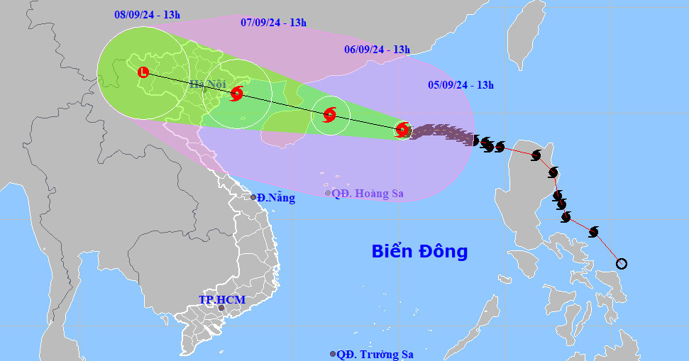 Super Typhoon Yagi bears down on North Vietnam with winds of 200 km/h