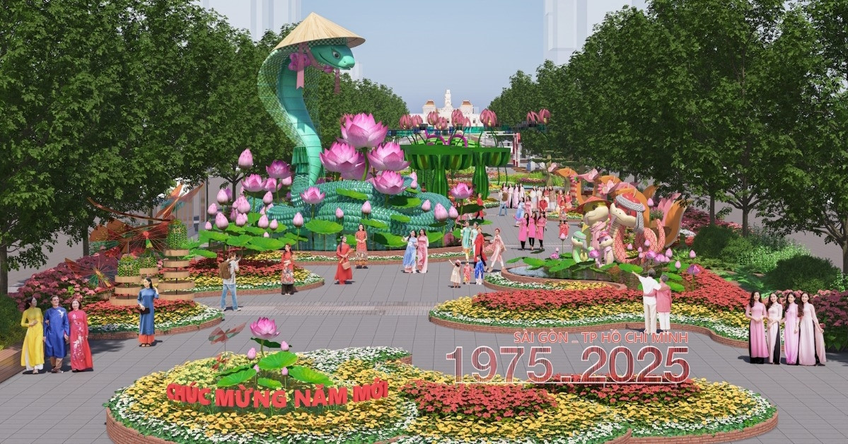 90 snake mascots take center stage at Nguyen Hue Flower Street for Tet
